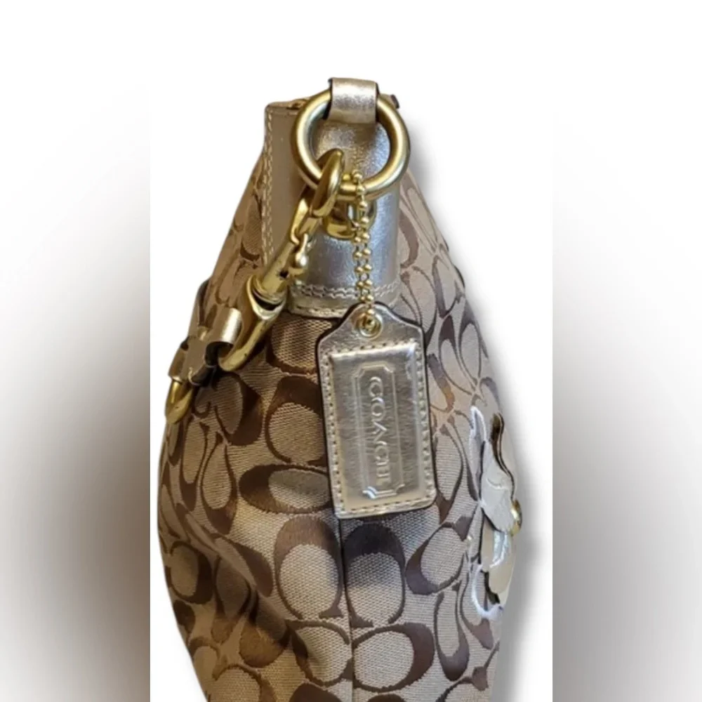 Coach Carly Bleecker & Wallet $398 Ret  Tan & Brown Signature Shoulder Bag Set
